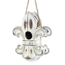 Songbird Valley Weathered-Look Fleur de Lis Bird House