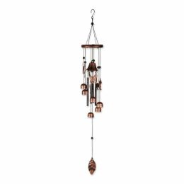 Accent Plus 26-inch Bronze Wind Chimes with Bells and Cats