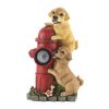 Summerfield Terrace Fire Hydrant and Puppies Solar Garden Light