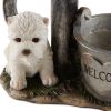 Summerfield Terrace Terrier Puppy with Birds Solar Garden Light with Flower Pot