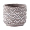 Accent Plus Cement Flower Pot Set - Taupe Scallop Design