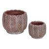 Accent Plus Cement Flower Pot Set - Deco Leaf