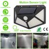 Solar Wall Light Outdoor 100LEDs PIR Motion Sensor Lamps IP65 Waterproof Night Lights - black