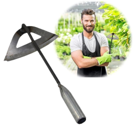 1pc All-steel Hardened Hollow Hoe Handheld Weeding Rake Planting Vegetable Farm Garden Agriculture Tool Weeding Accessories - GJ16-285mm