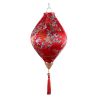 12inch Red Flower Chinese Cloth Lantern Decorative Hanging Oval Shaped Paper Lantern Festival Outdoor Party Decoration - Default