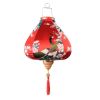 12 Inches Red Peacock Satin Cloth Lantern Chinese Hanging Paper Lanterns Festival Decoration for Outdoor Party Wedding Garden - Default