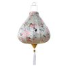 12 Inches Grey Butterfly Satin Cloth Lantern Chinese Hanging Paper Lanterns Festival Decoration for Outdoor Party Wedding Garden - Default