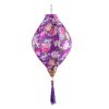 12inch Purple Peony Chinese Cloth Lantern Decorative Hanging Oval Shaped Paper Lantern Festival Outdoor Decoration - Default