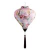 12" Pink Floral Chinese Cloth Lantern Traditional Festival Lampshade Decorative Hanging Paper Lantern - Default