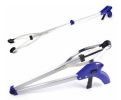 32inch Foldable Reacher Grabber Tool Foldable Extender Gripper Suction Cups Claw Trash Garbage Picker Garden Nabber Mobility Aid Pickup Tool - blue