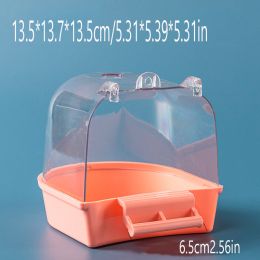 1pcs Bird Bath Box; Parrot Bath Box Bird Cage Accessory Supplies Bathing Tub Bath Parrot Bathing Tub - Orange - Bird Bath Box