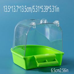 1pcs Bird Bath Box; Parrot Bath Box Bird Cage Accessory Supplies Bathing Tub Bath Parrot Bathing Tub - Green - Bird Bath Box