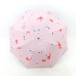 Fresh fruit umbrellas Folded by students Anti ultraviolet sun protection sunshade Female rain and shine umbrellas Folded - Pink peach - Auto Auto