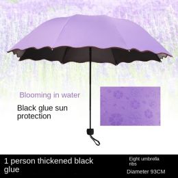 Fresh fruit umbrellas Folded by students Anti ultraviolet sun protection sunshade Female rain and shine umbrellas Folded - Umbrella purple - Manual