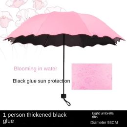 Fresh fruit umbrellas Folded by students Anti ultraviolet sun protection sunshade Female rain and shine umbrellas Folded - Umbrella pink - Manual