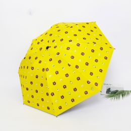 Fresh fruit umbrellas Folded by students Anti ultraviolet sun protection sunshade Female rain and shine umbrellas Folded - Bear yellow - Auto Auto