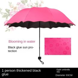 Fresh fruit umbrellas Folded by students Anti ultraviolet sun protection sunshade Female rain and shine umbrellas Folded - Rose blossom - Manual