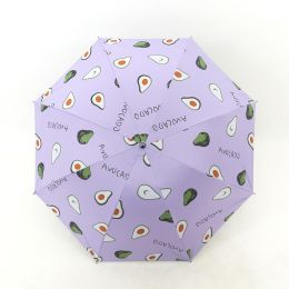 Fresh fruit umbrellas Folded by students Anti ultraviolet sun protection sunshade Female rain and shine umbrellas Folded - Purple avocado - Auto Auto