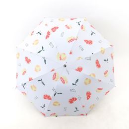 Fresh fruit umbrellas Folded by students Anti ultraviolet sun protection sunshade Female rain and shine umbrellas Folded - White grapefruit - Manual