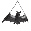 Halloween Simulation Bat LED Lantern Resin Vintage Style Flameless Bat Pendant - black