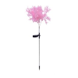 Patio Pathway Porch Backyard LED Solar Coral Stake Garden Light Rechargeable - Pink