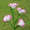 LED Morning Glory Stake Light Solar Energy Rechargeable for Outdoor Garden Patio - Pink