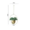 Modern Planter Flower Pot Plant Holder Metal Hanging Planter - Gold-round