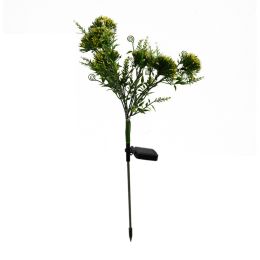 LED Dandelion Flower Stake Light Solar Energy Rechargeable for Outdoor Garden  - Yellow