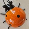 Set of 4 Cute Metal Ladybugs Garden Sculptures & Statues  - Yellow