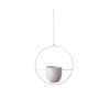 Metal Flower Pot Hanging Plant Holder Indoor Outdoor Home Decoration - White - Round