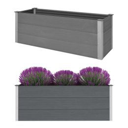 vidaXL Garden Raised Bed WPC 59.1" x 19.7" x 21.3" Gray - Gray