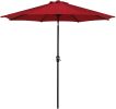 SR Patio Outdoor Market Umbrella with Aluminum Auto Tilt and Crank - Red