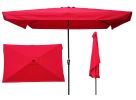 10 x 6.5ft Rectangular Patio Umbrella Outdoor Market Umbrellas with Crank and Push Button Tilt for Garden Swimming Pool Market RT - W65627940