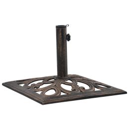 vidaXL Umbrella Base Bronze 26.5 lbs 19.3" Cast Iron - Brown