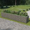 vidaXL Gabion Raised Bed Galvanized Steel 212.6"x35.4"x39.4" - Silver