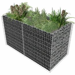 vidaXL Gabion Raised Bed Steel 70.9"x35.4"x39.4" Silver - Silver