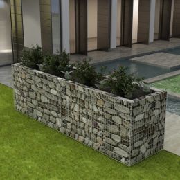 vidaXL Gabion Raised Bed Steel 141.7"x35.4"x39.4" - Silver