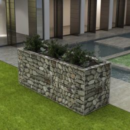 vidaXL Gabion Raised Bed Steel 106.3"x35.4"x39.4" - Silver