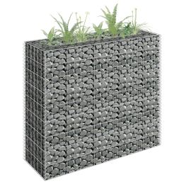 vidaXL Gabion Raised Bed Galvanized Steel 35.4"x11.8"x35.4" - Silver