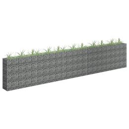 vidaXL Gabion Raised Bed Galvanized Steel 177.2"x11.8"x35.4" - Silver