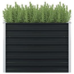 vidaXL Raised Garden Bed Anthracite 39.4"x39.4"x30.3" Galvanized Steel - Anthracite