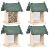 vidaXL Bird Feeders 4 pcs Firwood - 47233