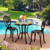 Outdoor Patio Furniture Set Cast Aluminum 3pcs Bistro Table Set  - Copper - Patio Furniture