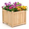 Backyard Wooden Planter Box Folding Raised Garden Plant Container  - Natural - Style A