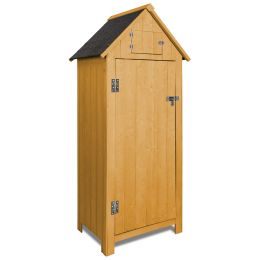 Outdoor Storage Cabinet Tool Shed Wooden Garden Shed with Floor;  Hooks and Asphalt Waterproof Roof; Organizer Wooden Lockers with Fir Wood - Yellow