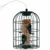 Outdoor Metal Seed Guard Deterrent Squirrel-Proof Caged Tube Wild Bird Feeder  - green - bird