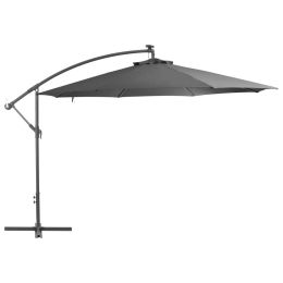 vidaXL Cantilever Umbrella with Aluminum Pole 137.8" Anthracite - Anthracite