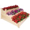 Bosonshop 3 Tier Raised Garden Bed Kit Wooden Planter Box Heavy Duty Solid Fir Wood;  47" x 47" x 21" - 1