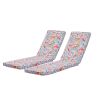 2PCS Set Outdoor Lounge Chair Cushion Replacement Patio outdoor furniture Seat Cushion Chaise Lounge Cushion (Flower Color) - Flower Color