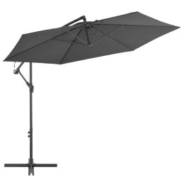 vidaXL Cantilever Umbrella with Aluminum Pole 118.1" Anthracite - Anthracite